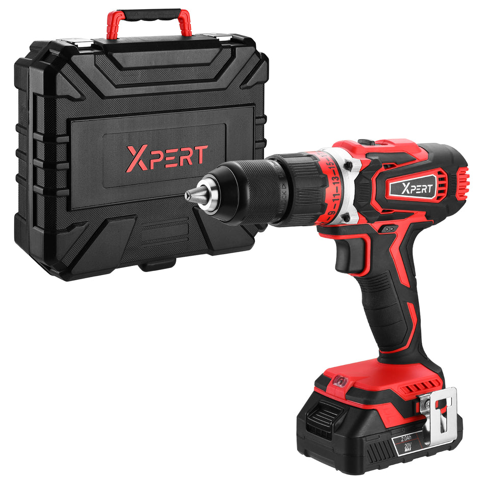 40N.m Impact Drill Cordless: Pinnacle Cordless Drill 20V 40 N.m Electric Power Set Tool with Battery and Charger