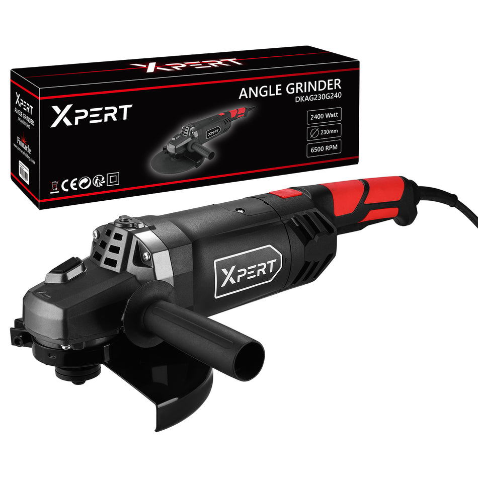 2400W Corded Angle Grinder Power Tool: Pinnacle 230mm 2400W Corded Electric Angle Grinder for Cutting, Polishing and Sanding