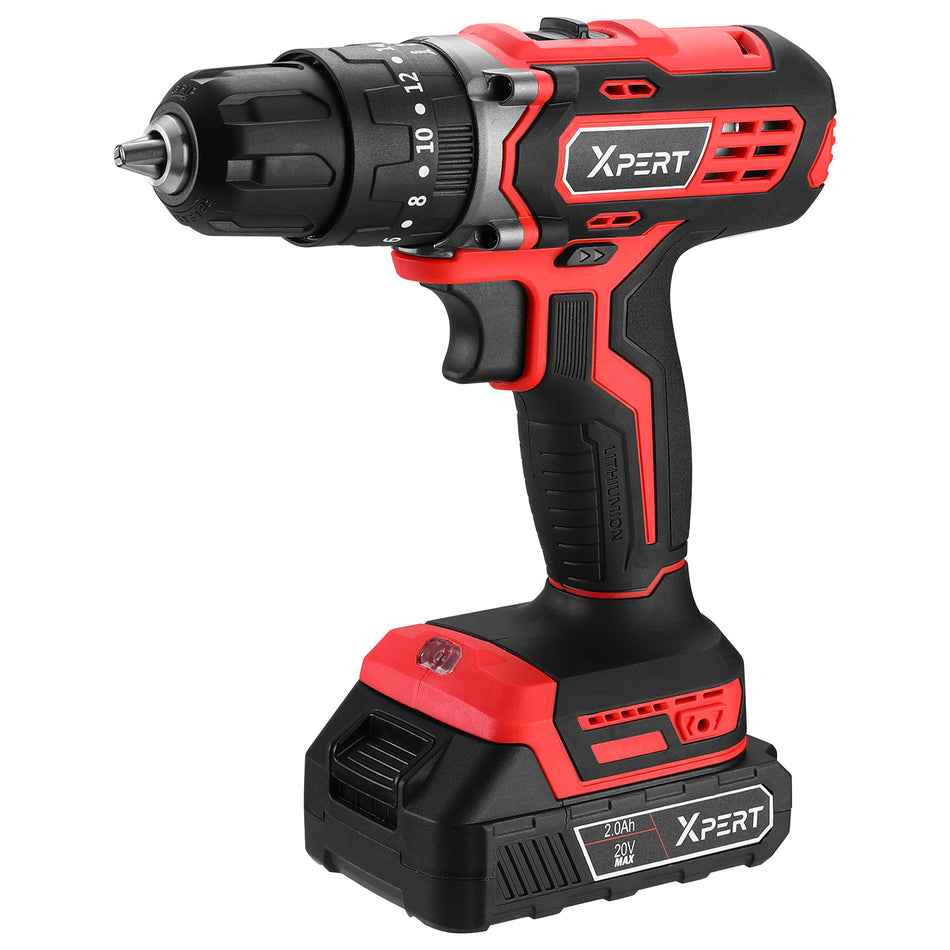 55 N.m Impact Drill Cordless: Pinnacle Cordless Drill 20V 55 N.m Electric Power Set Tool with Battery and Charger