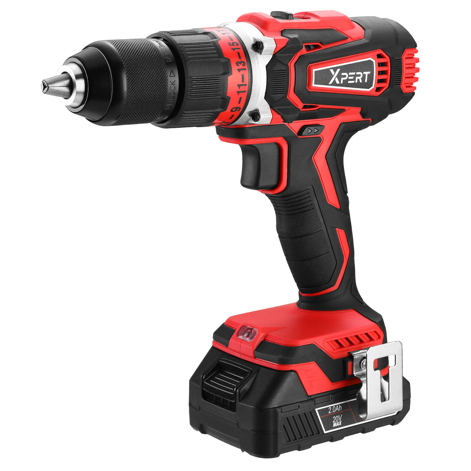 40N.m Impact Drill Cordless: Pinnacle Cordless Drill 20V 40 N.m Electric Power Set Tool with Battery and Charger