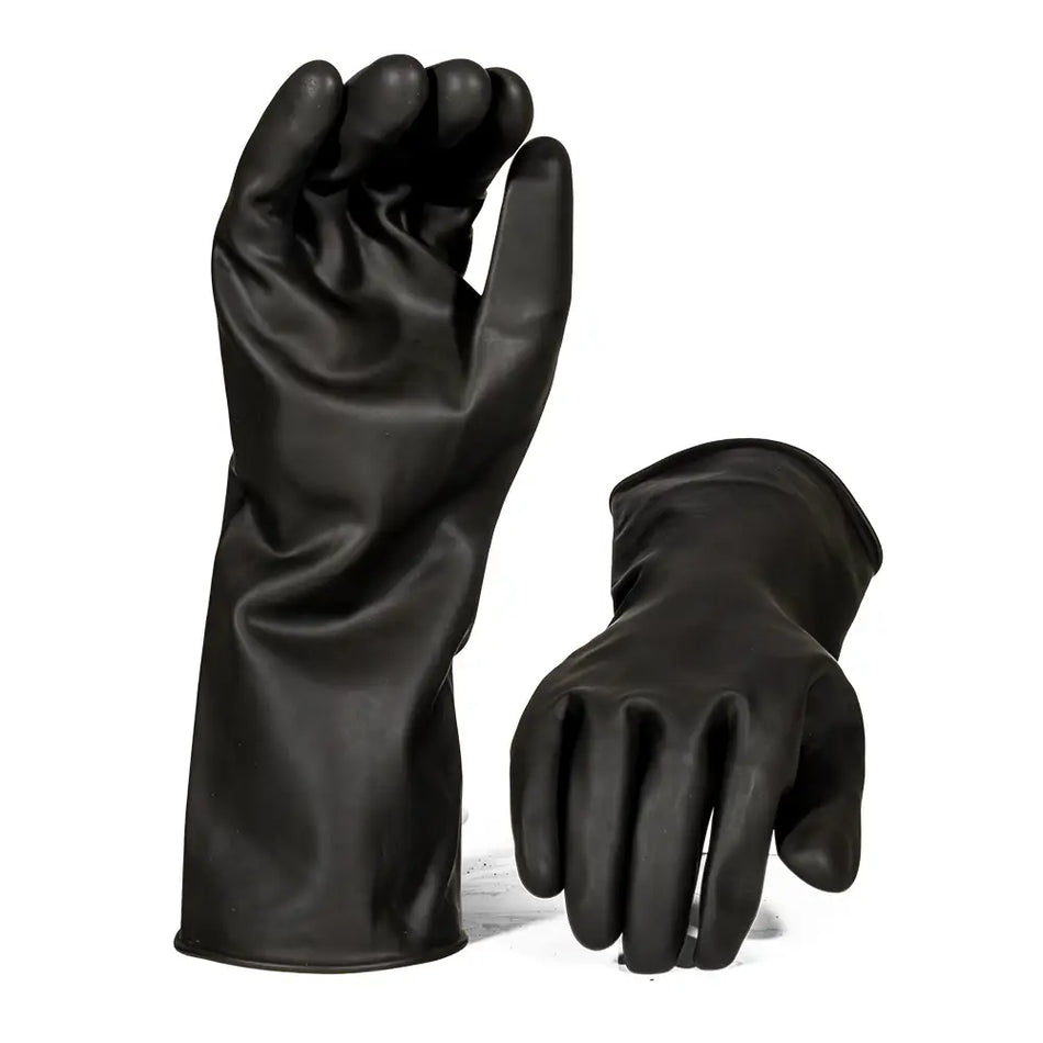 Black Industrial Rubber Glove Smooth Palm