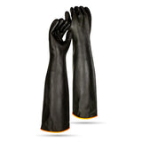 Black Industrial Rubber Glove Smooth Palm