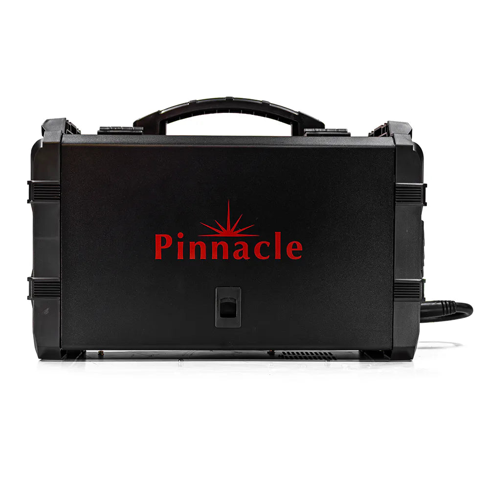 A black hard carrying case with a top handle, featuring the red Pinnacle logo on the front, photographed against a clean white background.