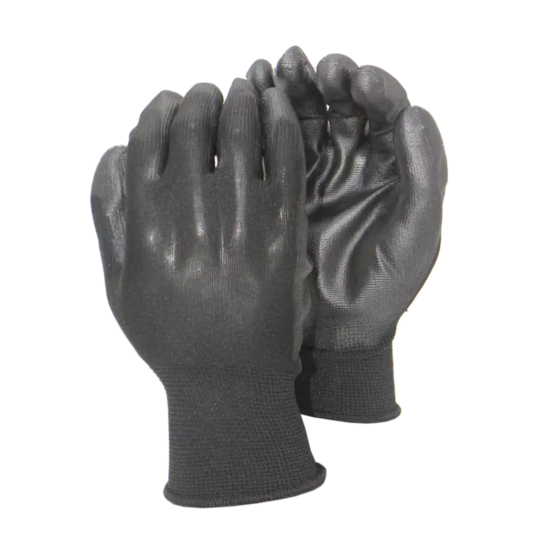 Pinnacle PU Palm Coated Glove - Black and White, Ultra-Thin, EN388 4131 Compliant.