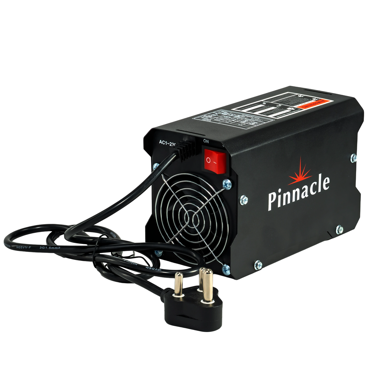 Rear view of Pinnacle IntruARC 141 140Amp inverter welder showing connections and ports