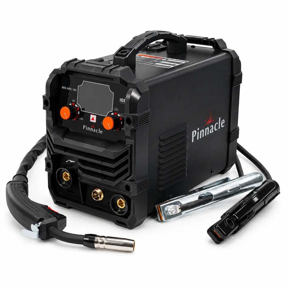 Pinnacle MIGARC 145 gasless MIG welding machine with accessories included in the package