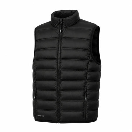 Pinnacle puffer body warmervest black angled front view