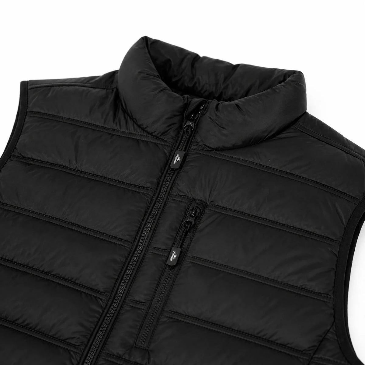 Pinnacle puffer body warmervest black collar detail