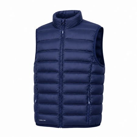 Pinnacle puffer body warmervest navy angled front view