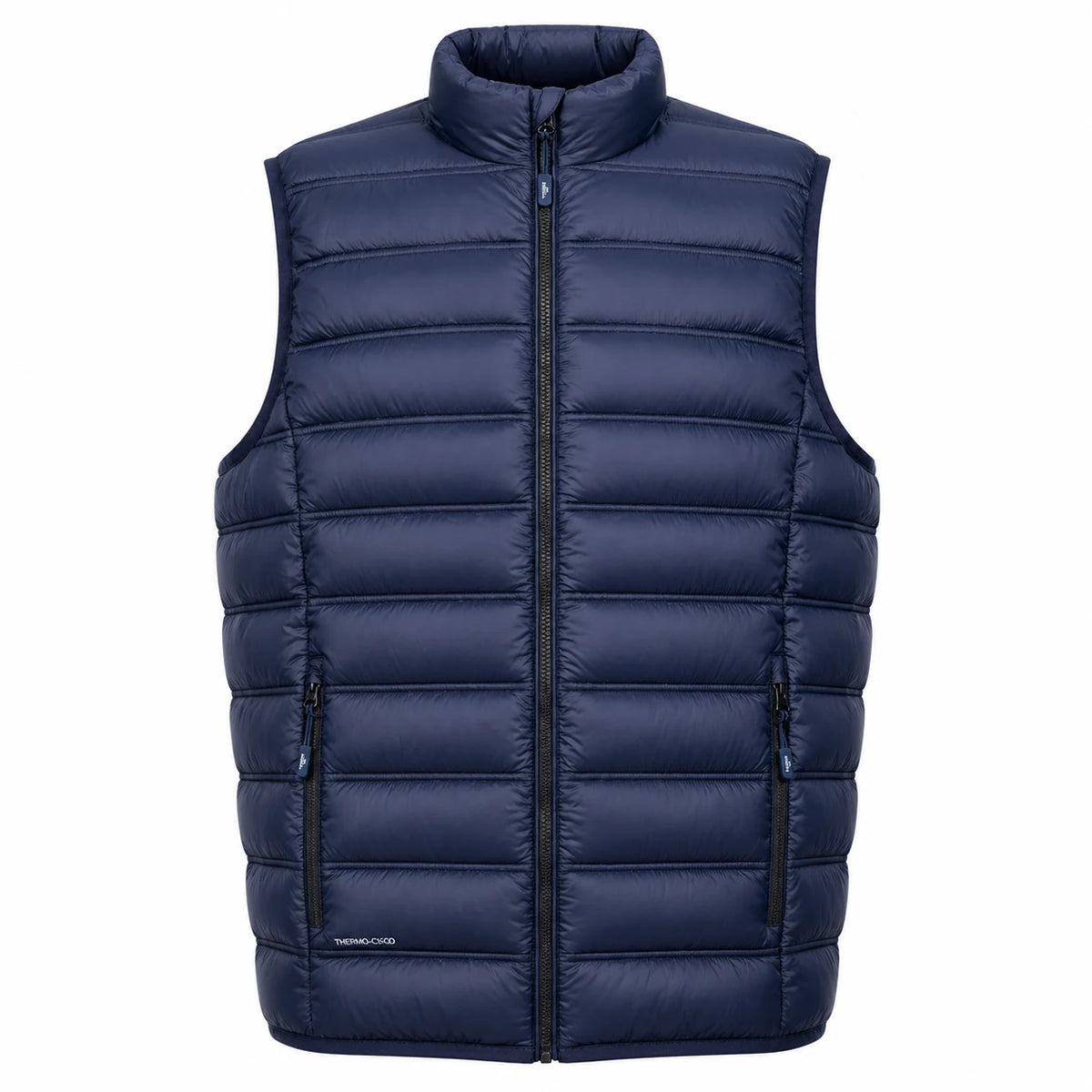 Pinnacle puffer body warmervest navy front view