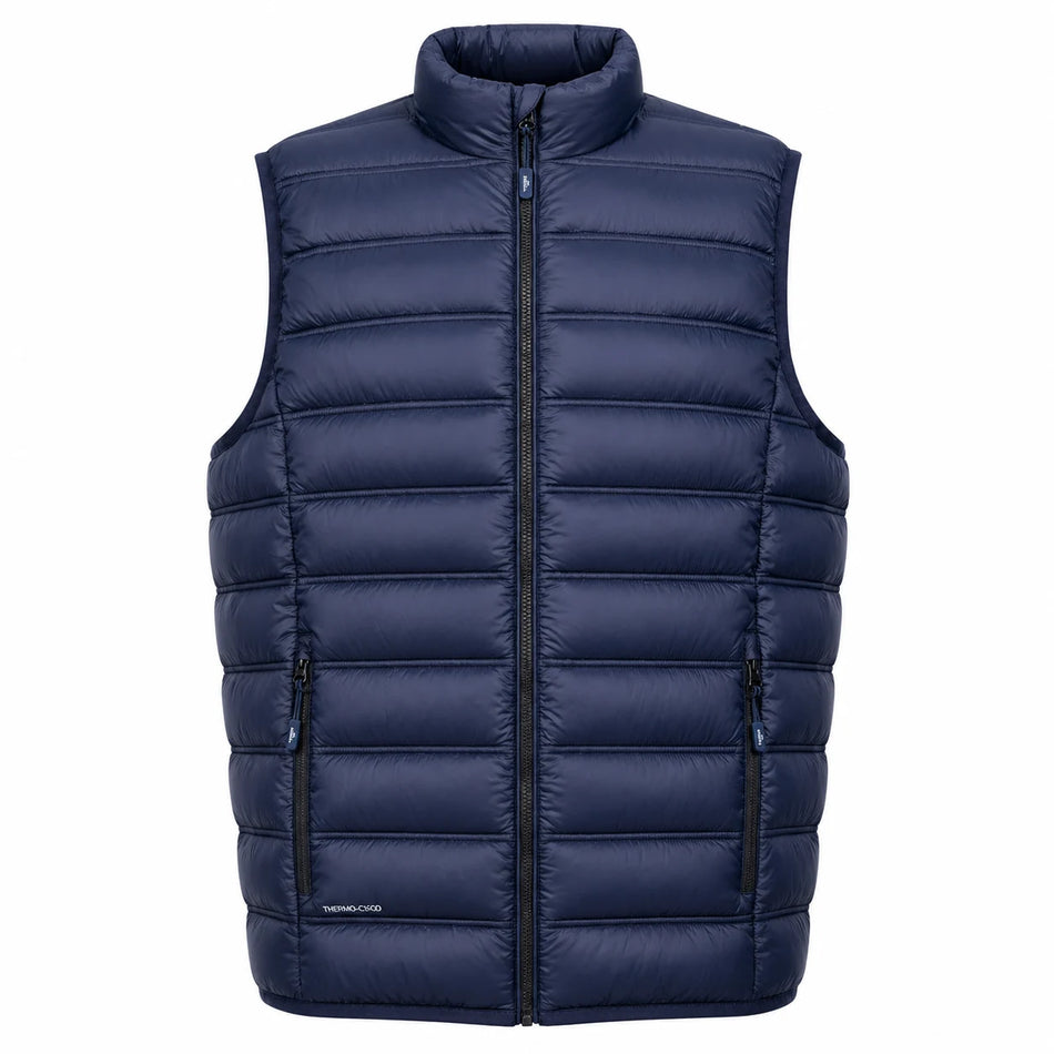 Pinnacle puffer body warmervest navy front view