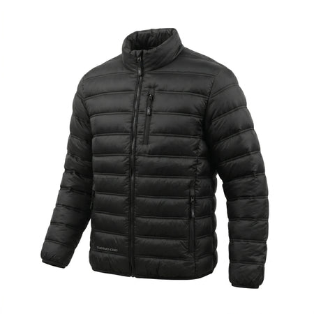 Pinnacle puffer jacket black angled front view