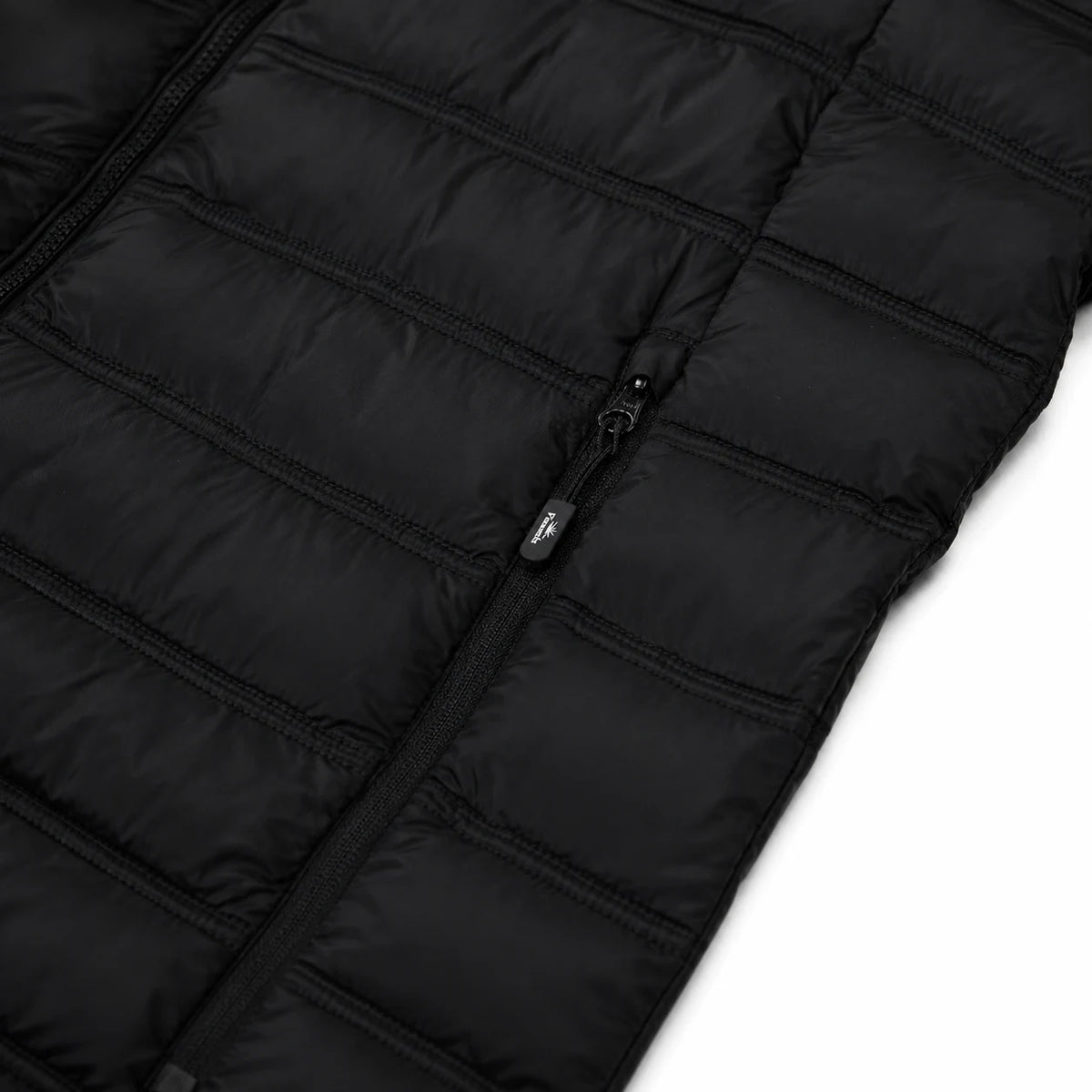 Pinnacle puffer jacket fatigue stone angled front view
