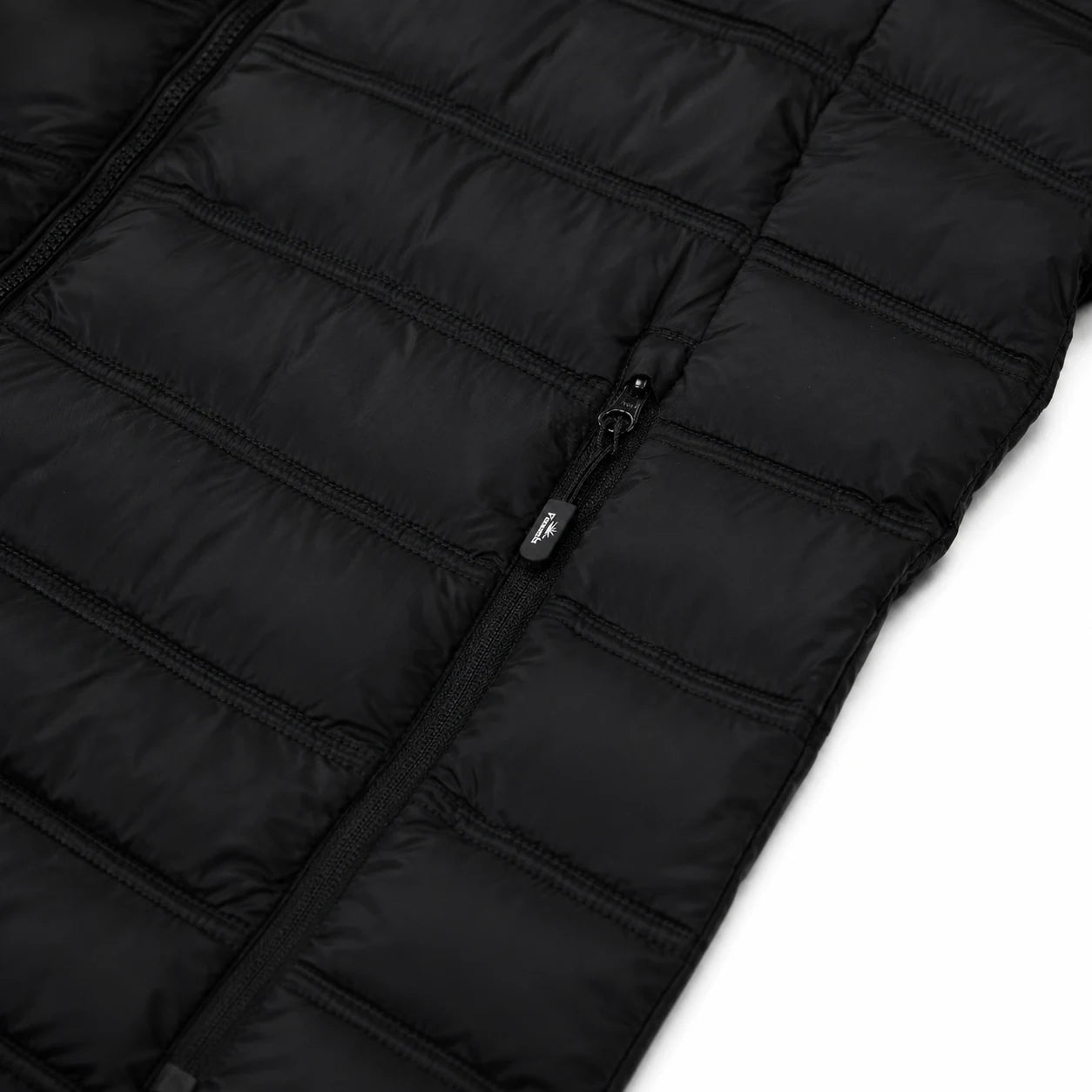 Pinnacle puffer jacket fatigue stone angled front view