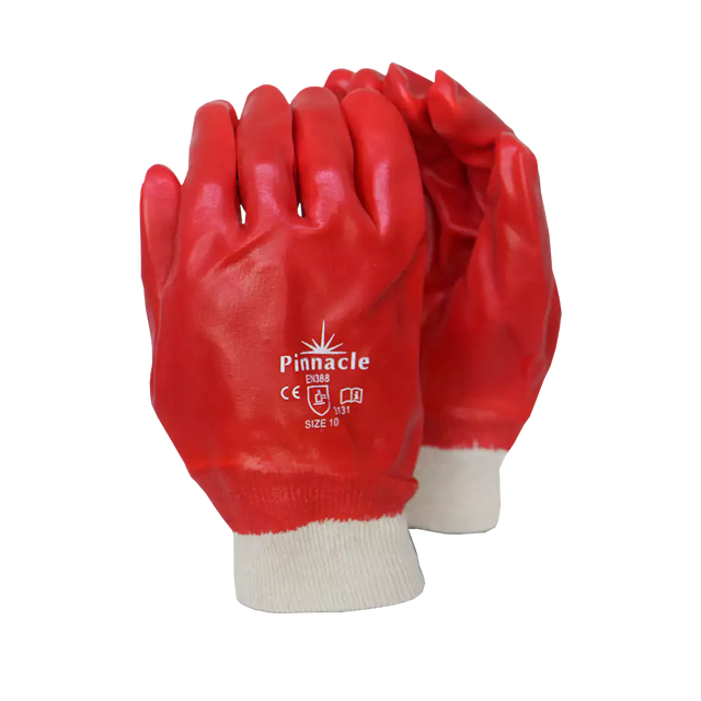 pinnacle-red-pvc-knit-writs-gloves