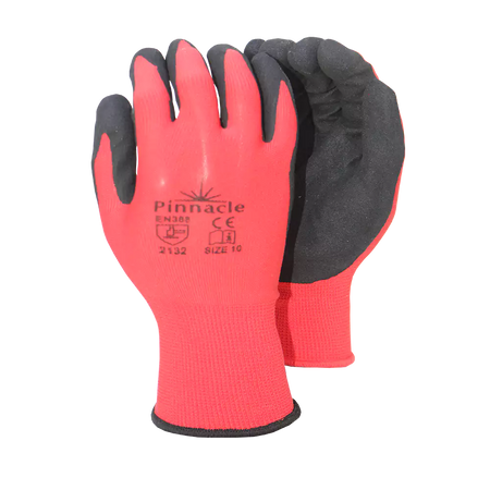 Pinnacle SP-Flex HD Red/Black Ninja Nitrile Safety Glove Sandy Palm